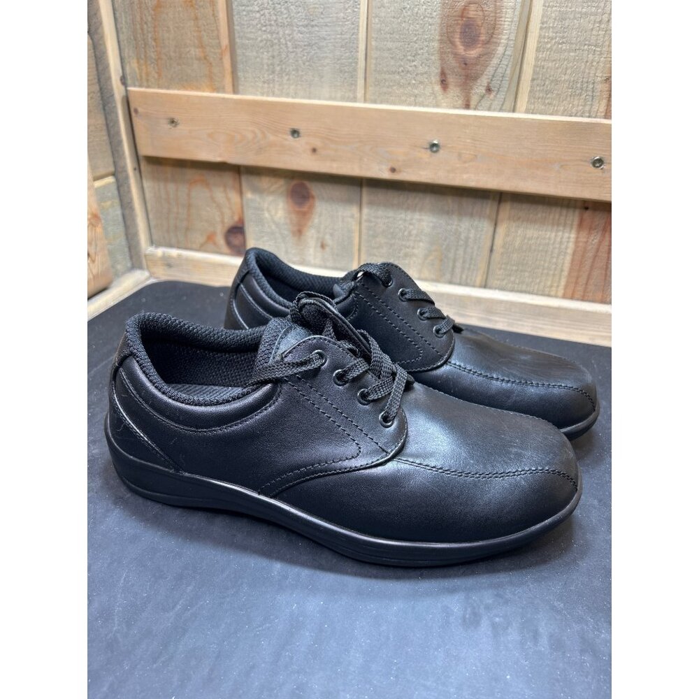 OrthoFeet Womens Black Comfort Walking Shoes Size 8.5 Medium